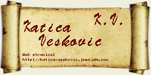 Katica Vesković vizit kartica
